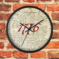 1776 Declaration of Independence Signers Wooden Wall clock Home Decor 10 in Black Black