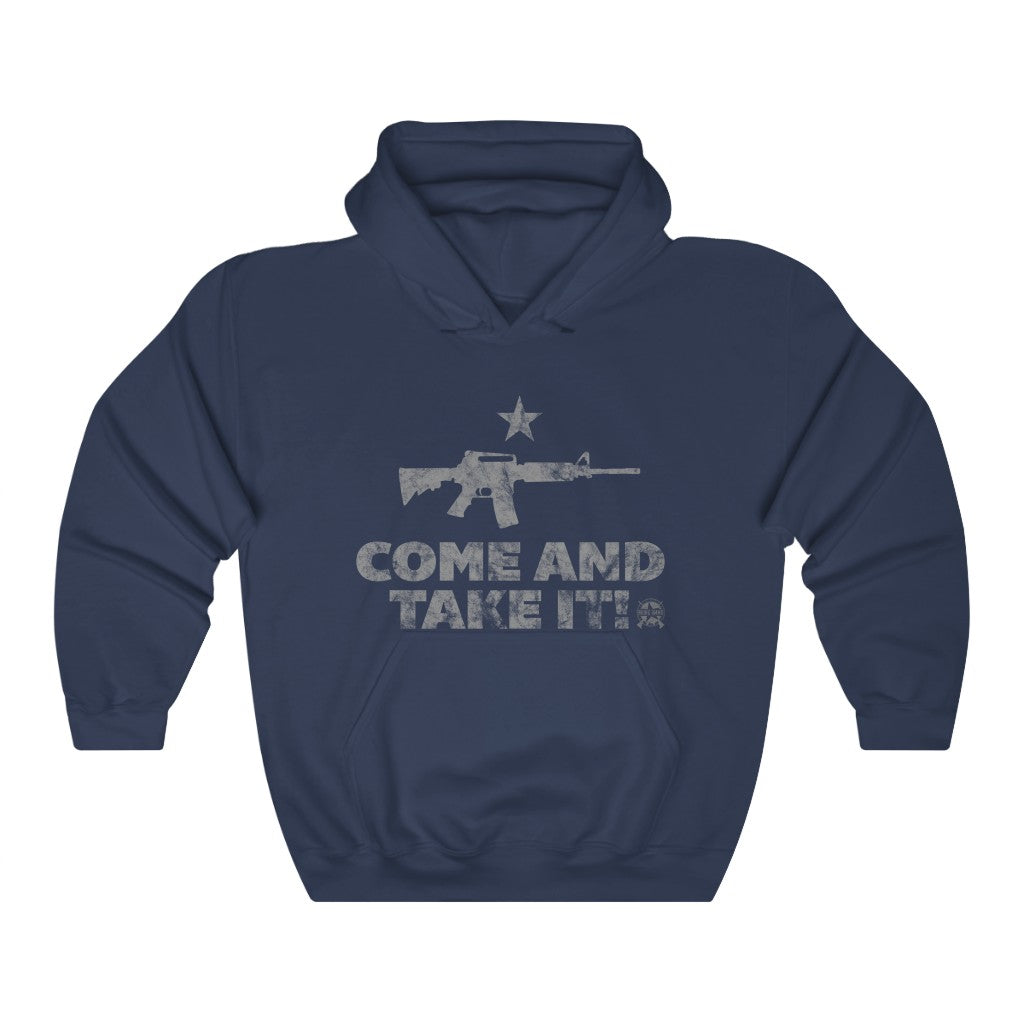Come And Take It Distressed Style AR-15 Hoodie Hoodie Navy S 