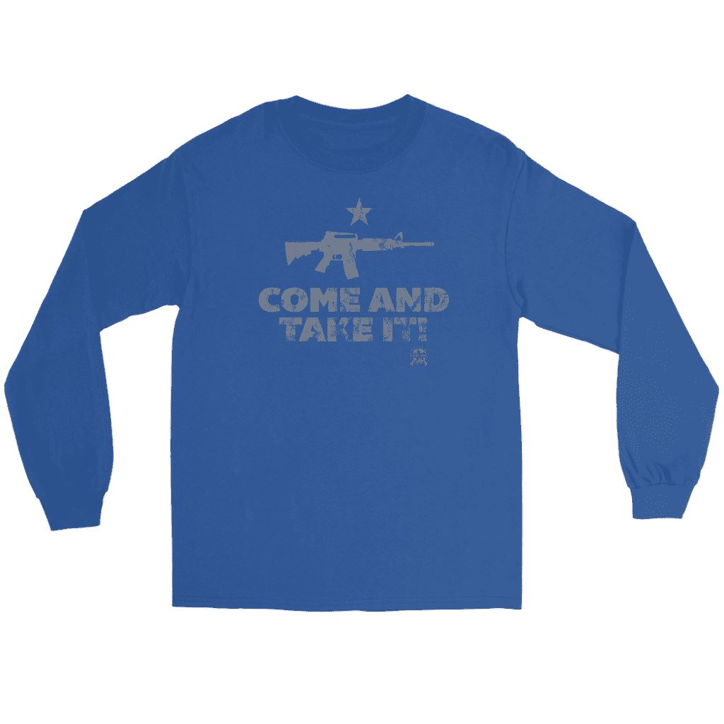 Come And Take It Distressed Style AR-15 Long Sleeve T-Shirt T-shirt Royal S 