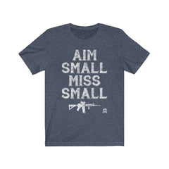 Aim Small, Miss Small AR-15 2A Premium Jersey T-Shirt T-Shirt Heather Navy L 
