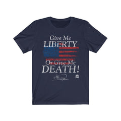 Give Me Liberty or Give Me Death Patrick Henry Signature Premium Jersey T-Shirt T-Shirt Navy XS 