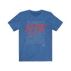 1776 Signers of the Declaration of Independence Signatures Premium Jersey T-Shirt T-Shirt Heather True Royal XS 
