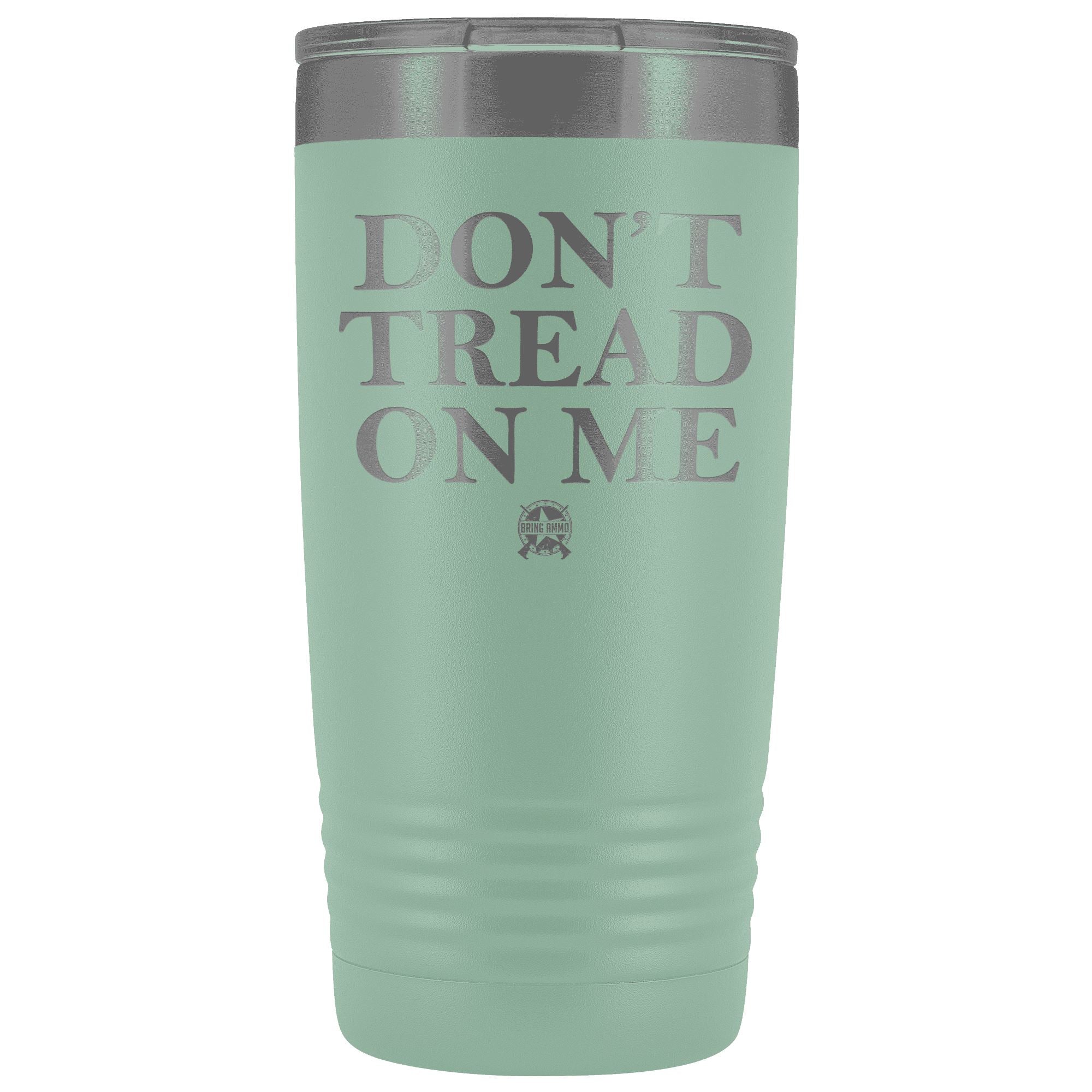 Don't Tread On Me Stainless Etched Tumbler Tumblers Teal 