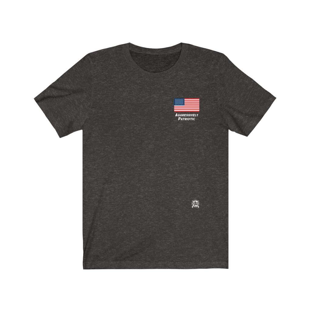 Aggressively Patriotic American Flag Premium Heathered T-Shirts T-Shirt Black Heather XS 