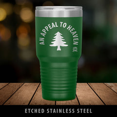 An Appeal to Heaven (The Tree Flag) Premium Stainless Steel Etched Tumbler Tumblers Green 