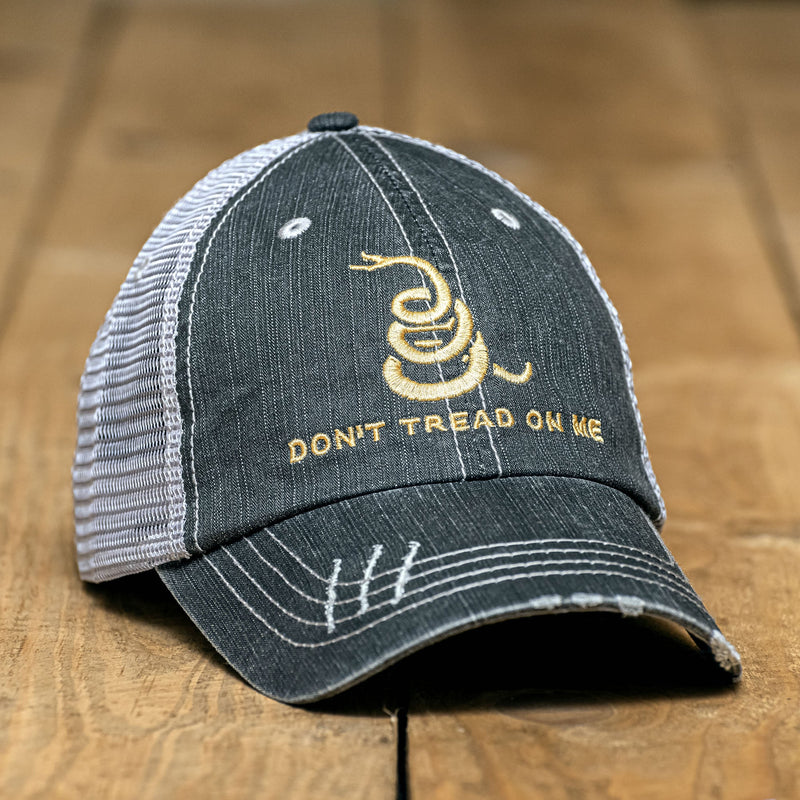 Don't Tread on Me Distressed Hat Hats Black One size 