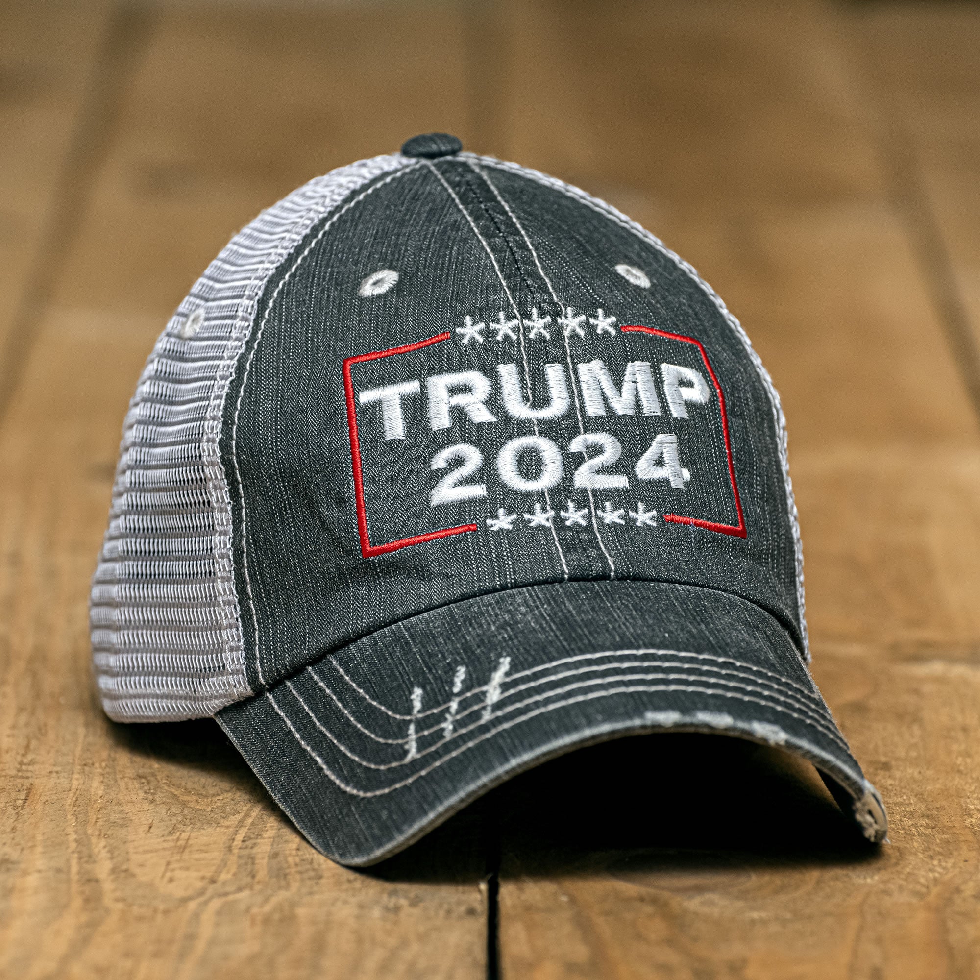 Trump 2024 Premium Distressed Style Hat Hats Black One size 