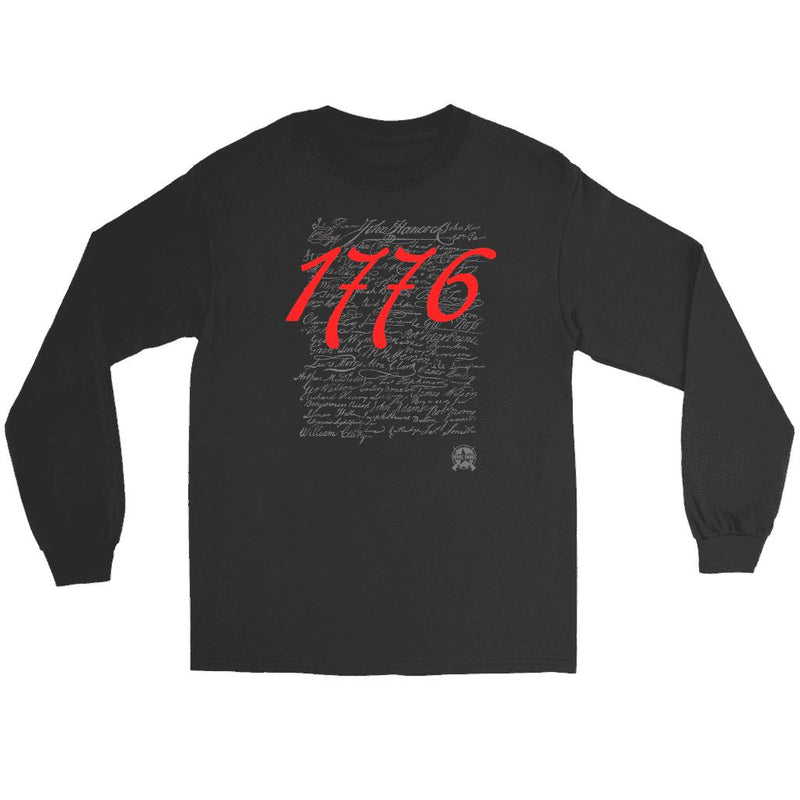 1776 Signers of the Declaration of Independence Signatures Long Sleeve T-Shirts T-shirt Black S 