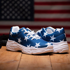 Patriotic Blue Field of Stars Sneakers Casual Shoes 