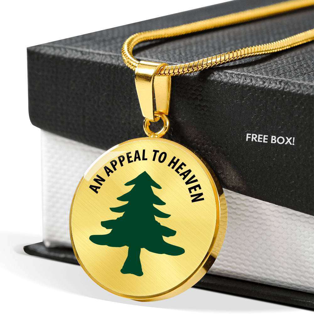 An Appeal To Heaven Revolutionary Flag Luxury Necklace - Made In America! Jewelry Luxury Necklace (Gold) No 