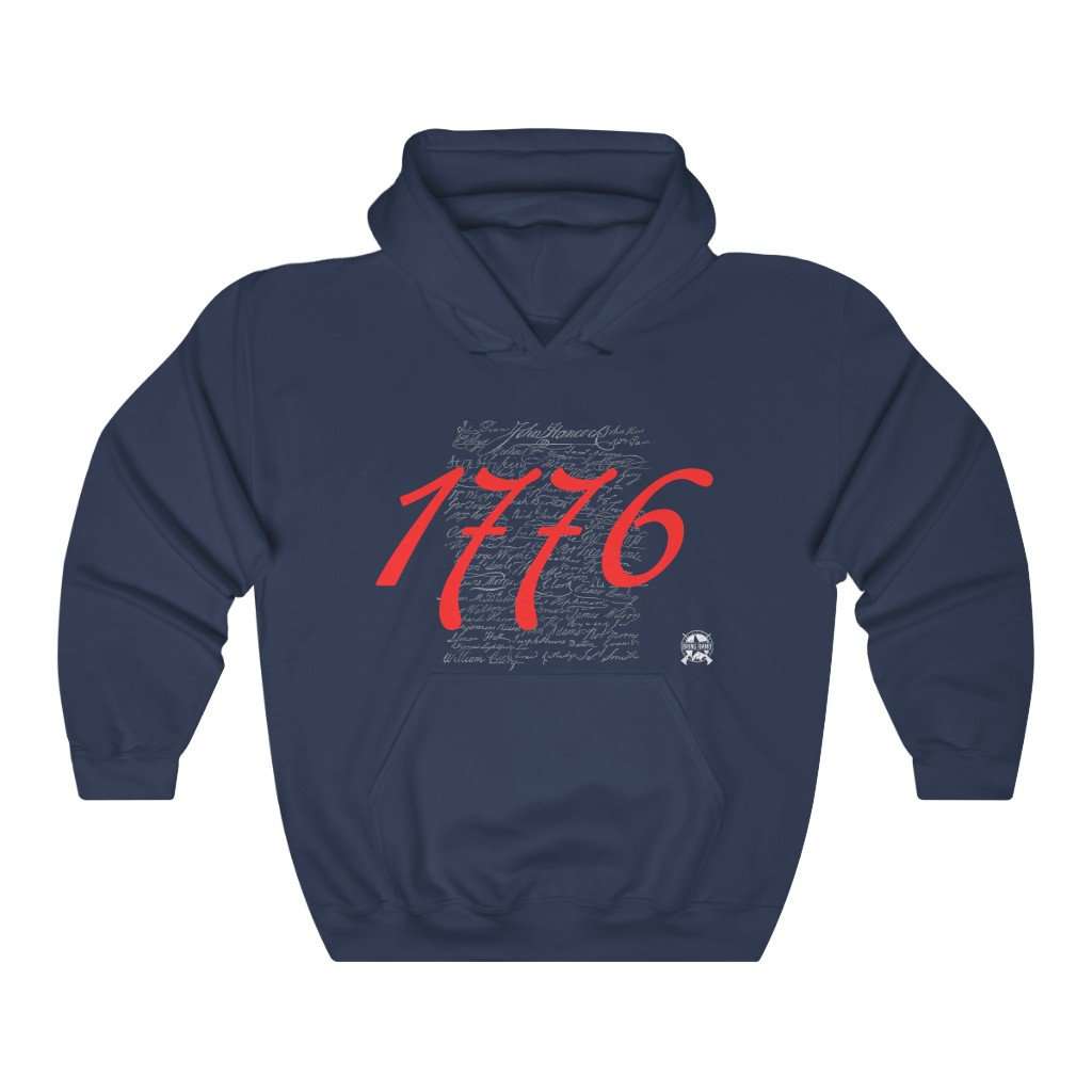 1776 Signers of the Declaration of Independence Signatures Hoodie Hoodie Navy S 