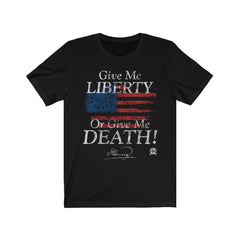 Give Me Liberty or Give Me Death Patrick Henry Signature Premium Jersey T-Shirt T-Shirt Solid Black Blend L 