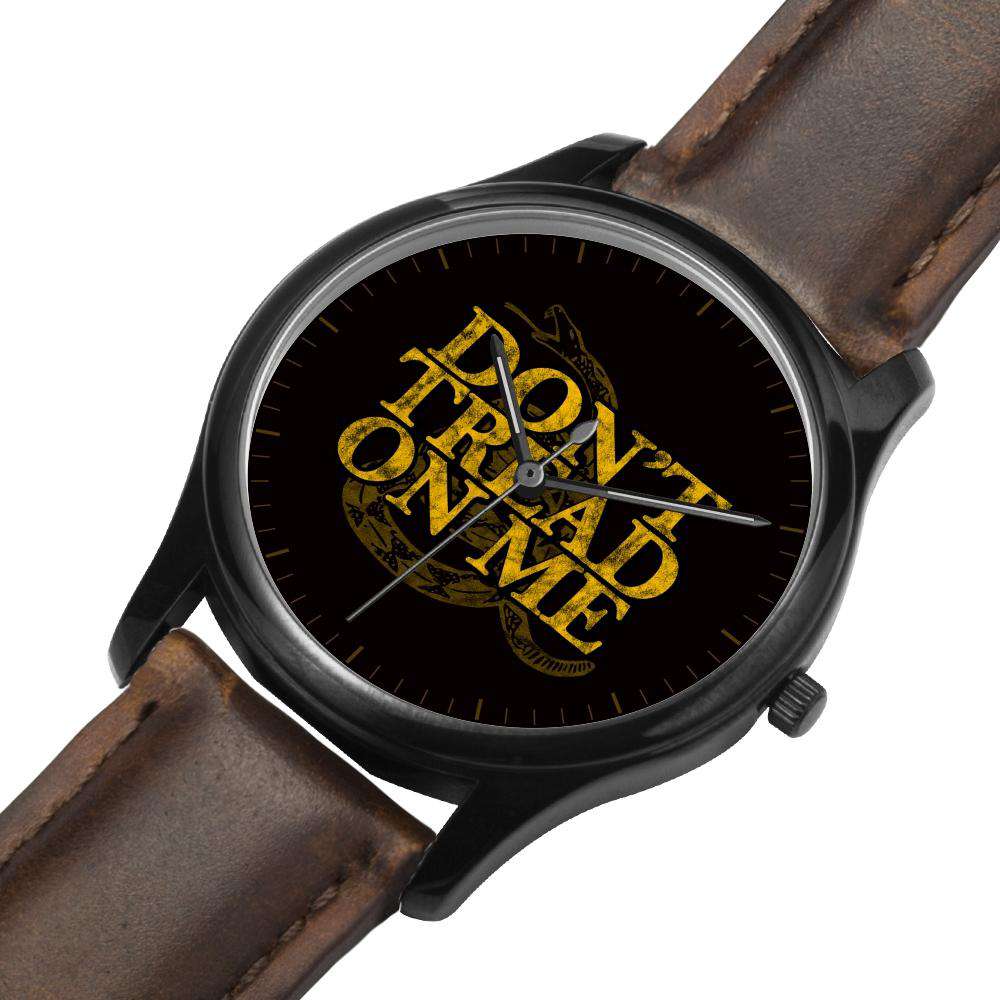 Don't Tread On Me Brown Leather Watch 