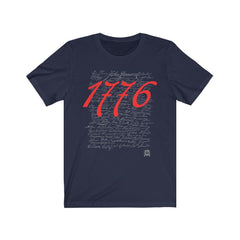 1776 Signers of the Declaration of Independence Signatures Premium Jersey T-Shirt T-Shirt Navy XS 