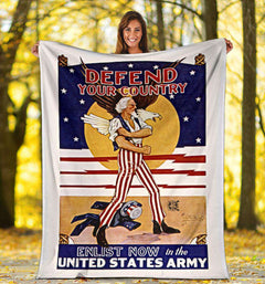 Defend Your Country Vintage Micro Fleece Blanket 