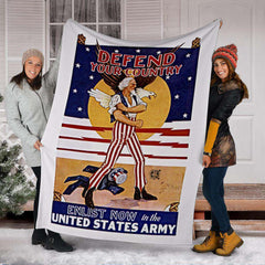 Defend Your Country Vintage Micro Fleece Blanket 