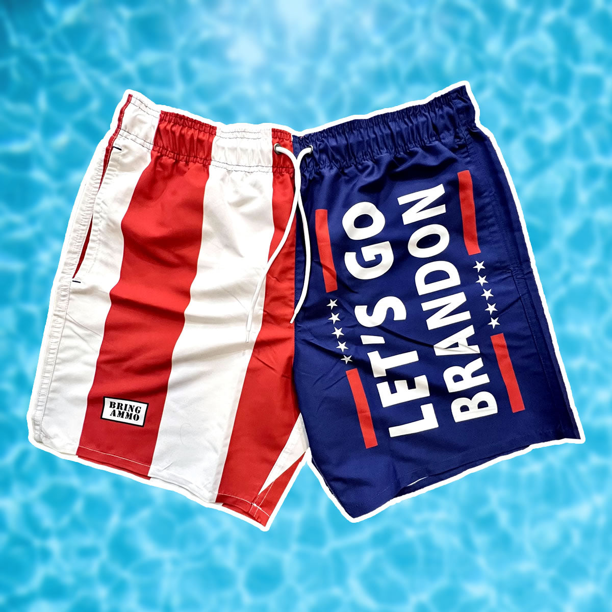 Exclusive: Let's Go Brandon Patriotic Men's Swim Shorts Swim Trunks Men - AOP 