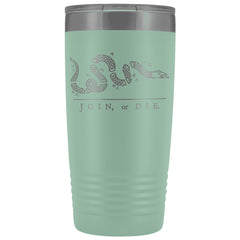 Join or Die Stainless Etched Tumbler Tumblers Teal 